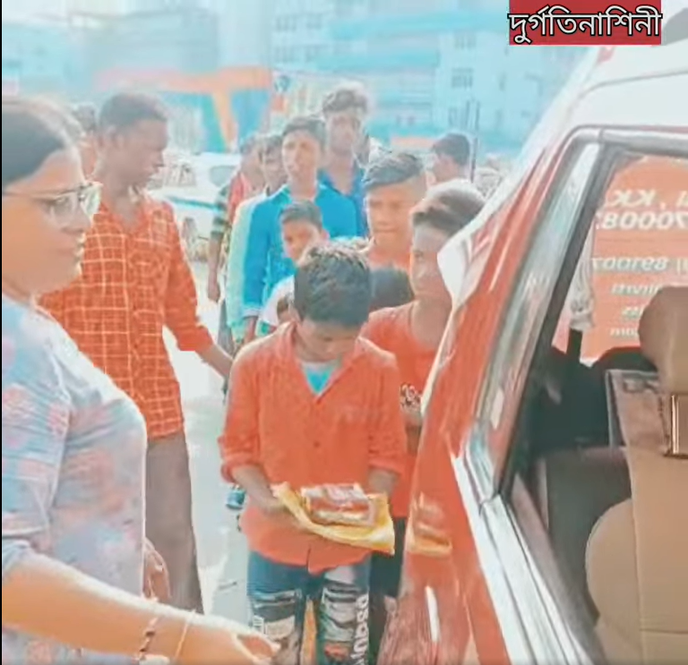 Distribution During Durga Puja